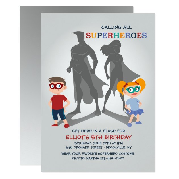 Superheroes Party Invitation