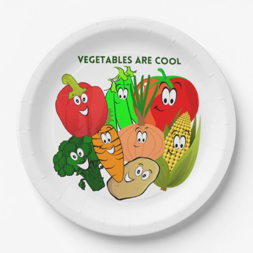 Superheroes Vegetables are cool Paper Plates