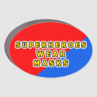 Superheroes Wear Masks Super Red and Blue Car Magnet
