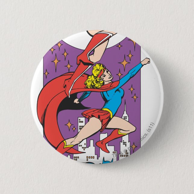 Superheroines In Action Pinback Button (Front)