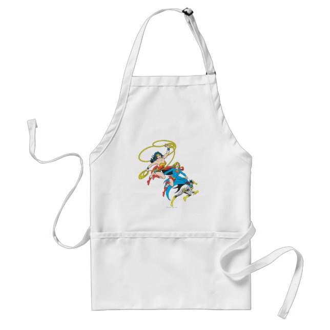 Superheroines Leap Adult Apron (Front)