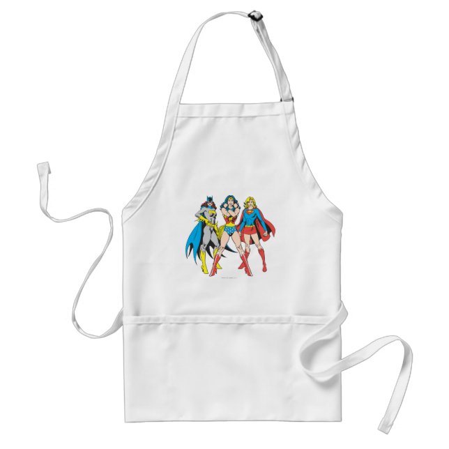 Superheroines Pose Adult Apron (Front)
