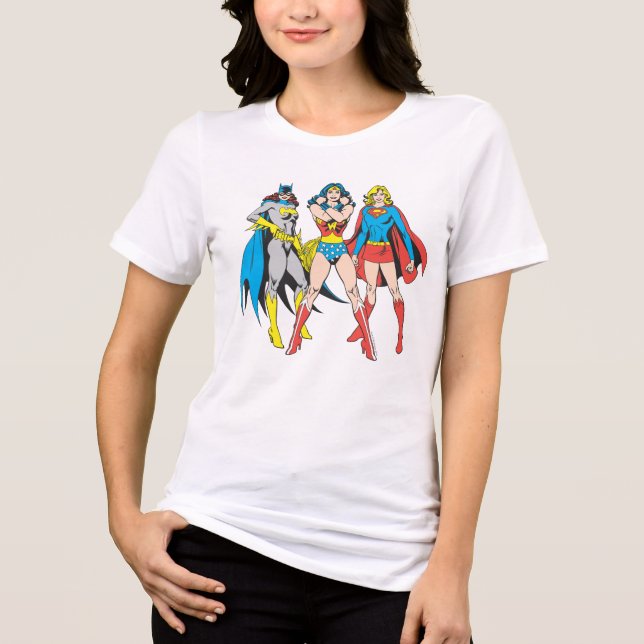 Superheroines Pose Tri-Blend Shirt (Front)