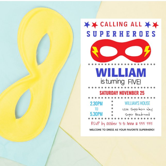 Superheros Party Happy Birthday Invitation (Creator Uploaded)