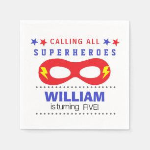 Superheros Party Happy Birthday Napkins