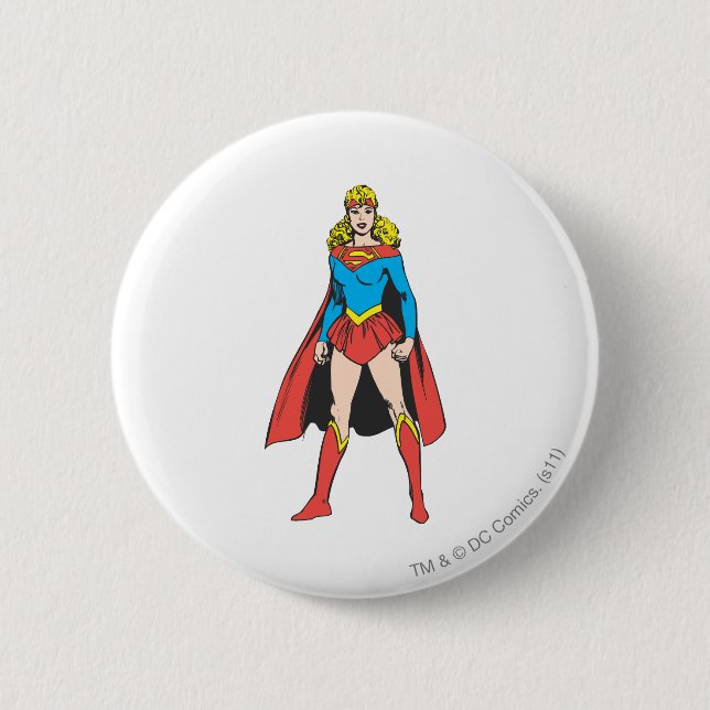 Superigirl Stands Pinback Button (Front)