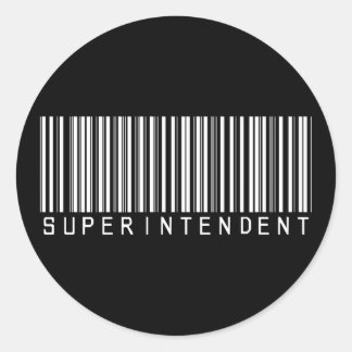 Superintendent Bar Code Classic Round Sticker