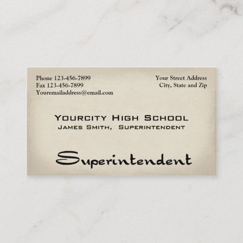Superintendent Business Card