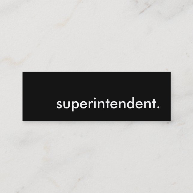 superintendent. mini business card (Front)