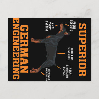Superior German Engineering Artful Doberman Dog Holiday Postcard