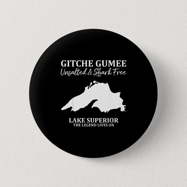 Superior, Great Lake, Gitche Gumee Apparel Lakes  Button (Front)