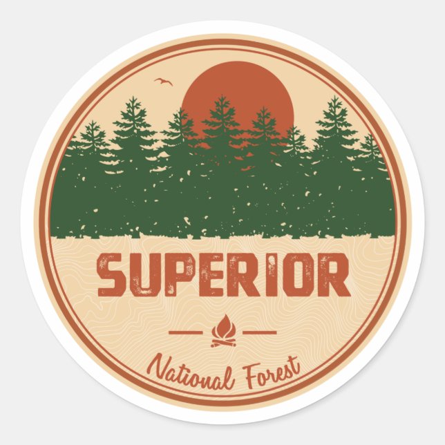 Superior National Forest Classic Round Sticker (Front)