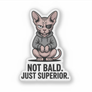 Superior Sphynx Cat Attitude Illustration Sticker