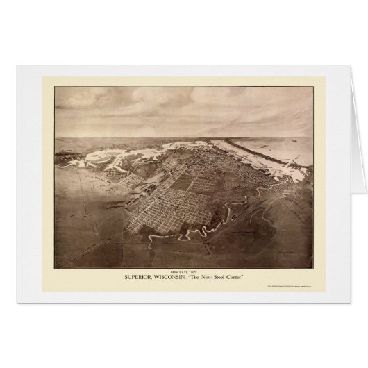 Superior, WI Panoramic Map - 1913 Cards (Front Horizontal)
