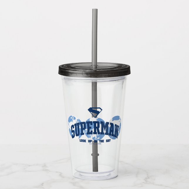 Superman Across the Globe Acrylic Tumbler (Front)