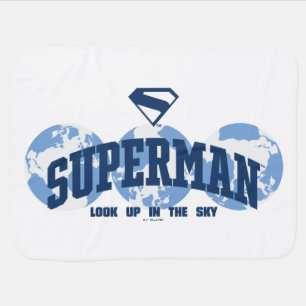 Superman Across the Globe Baby Blanket