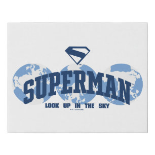 Superman Across the Globe Faux Canvas Print