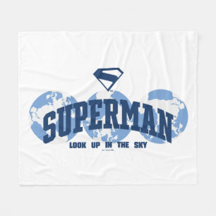 Superman Across the Globe Fleece Blanket