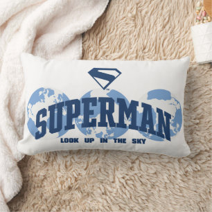 Superman Across the Globe Lumbar Pillow