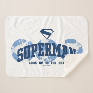 Superman Across the Globe Sherpa Blanket