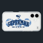 Superman Across the Globe iPhone 16 Case<br><div class="desc">Celebrate Superman’s global legacy with this bold, minimalist design that spans the world! Featuring a trio of globe silhouettes in cool shades of blue, this artwork proudly displays the Superman name arched across the center, with the classic “S” shield soaring above. The phrase “LOOK UP IN THE SKY” completes the...</div>