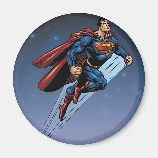 Superman against the night sky magnet (Front)