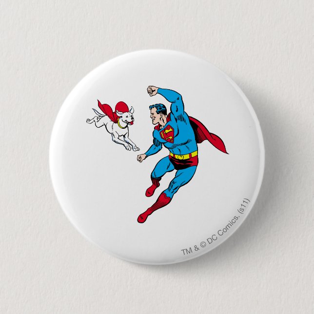 Superman and Krypto 2 Button (Front)