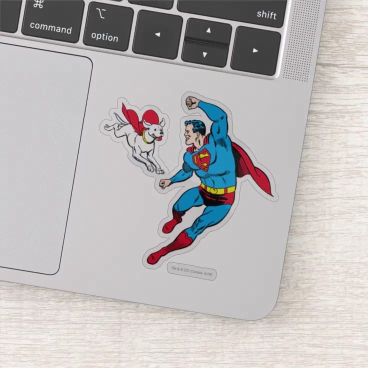 Superman and Krypto Flying Sticker | Zazzle