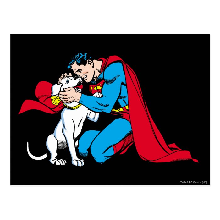 Superman and Krypto Postcard