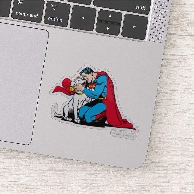 Superman and Krypto Sticker (Detail)
