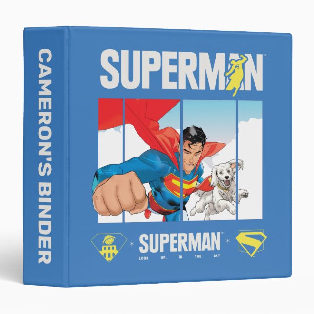 Superman and Krypto Take Flight 3 Ring Binder (Front/Spine)