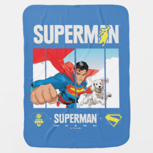 Superman and Krypto Take Flight Baby Blanket