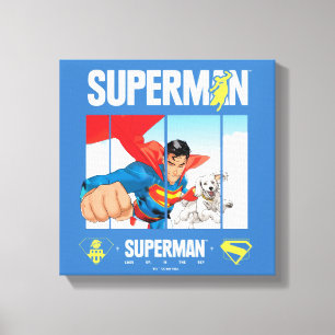 Superman and Krypto Take Flight Canvas Print