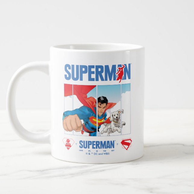 Superman and Krypto Take Flight Giant Coffee Mug (Left)
