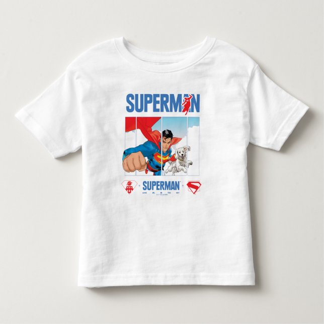 Superman and Krypto Take Flight Toddler T-shirt (Front)