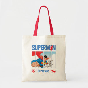Superman and Krypto Take Flight Tote Bag