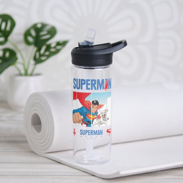 Superman and Krypto Take Flight Water Bottle (Yoga)