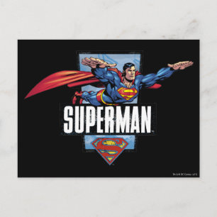 Superman and Logo Bordered Postcard