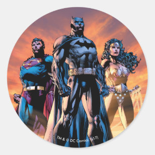 Superman, Batman, & Wonder Woman Trinity Classic Round Sticker