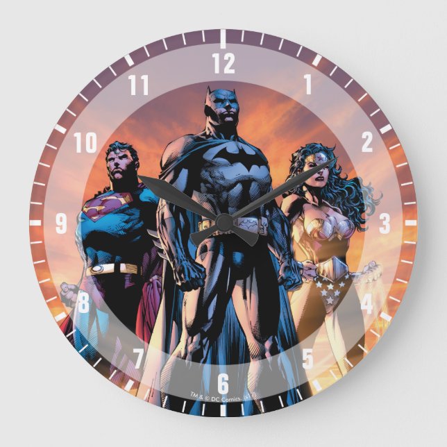 Superman, Batman, & Wonder Woman Trinity Large Clock (Front)