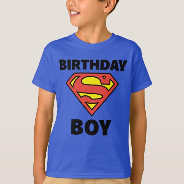 Superman | Birthday Boy - Name & Age T-Shirt (Front)