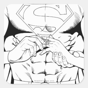Superman Black and White 3 Square Sticker