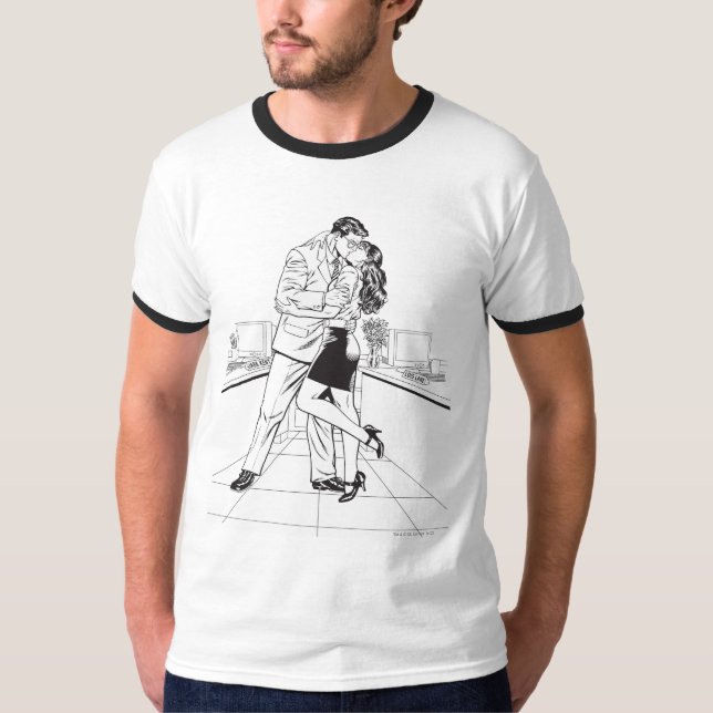 Superman Black and White 5 T-Shirt (Front)