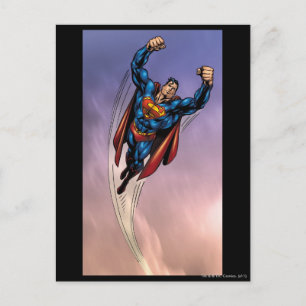 Superman both arms raised postcard