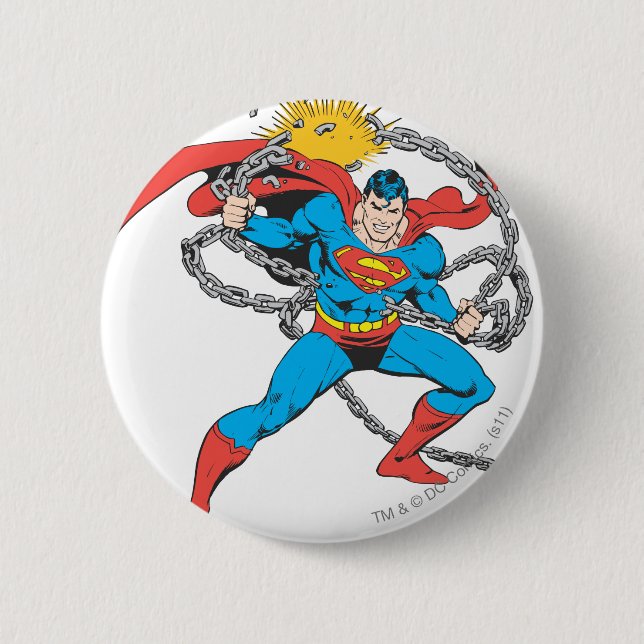 Superman Breaks Chains 3 Button (Front)