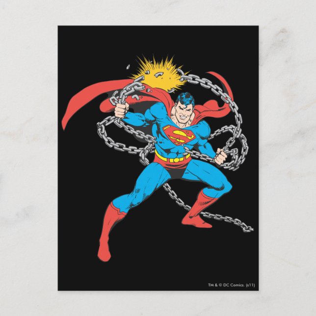 Superman Breaks Chains 3 Postcard (Front)