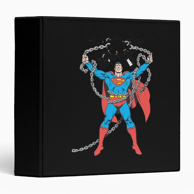 Superman Breaks Chains 3 Ring Binder (Front/Spine)