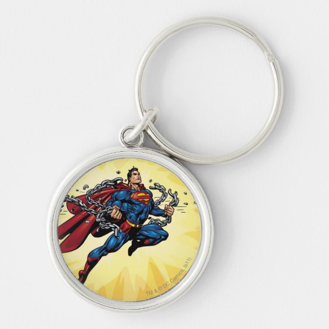 Superman breaks chains keychain (Front)