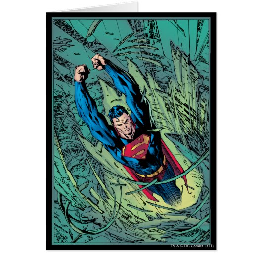 Superman breaks through cards (Front)