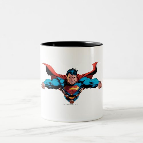Superman cape flies Two_Tone coffee mug
